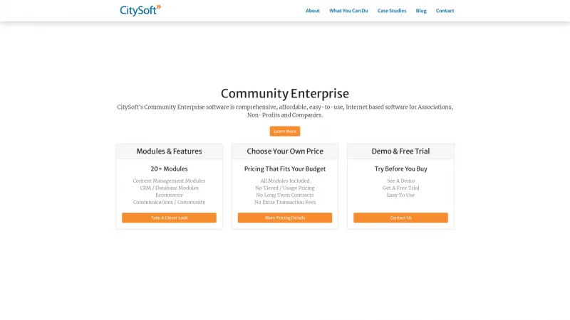 Homepage of Community Enterprise