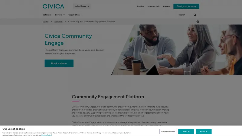 Homepage of Civica Involve