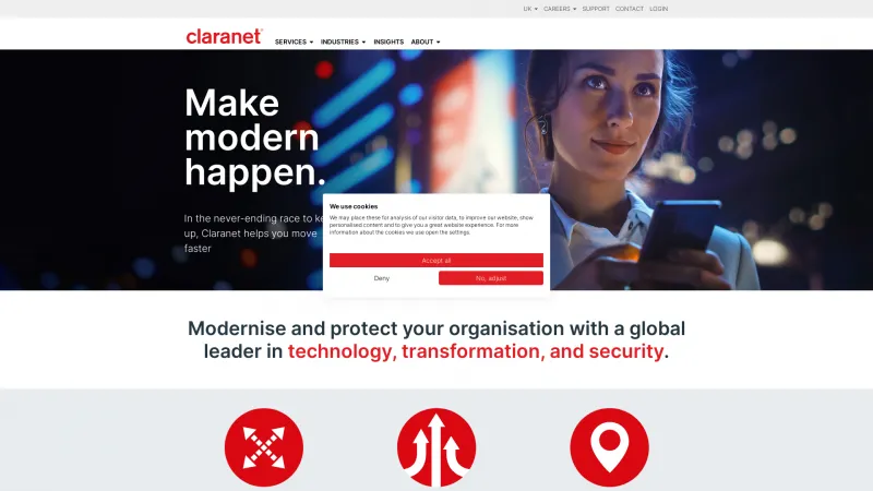 Homepage of Claranet