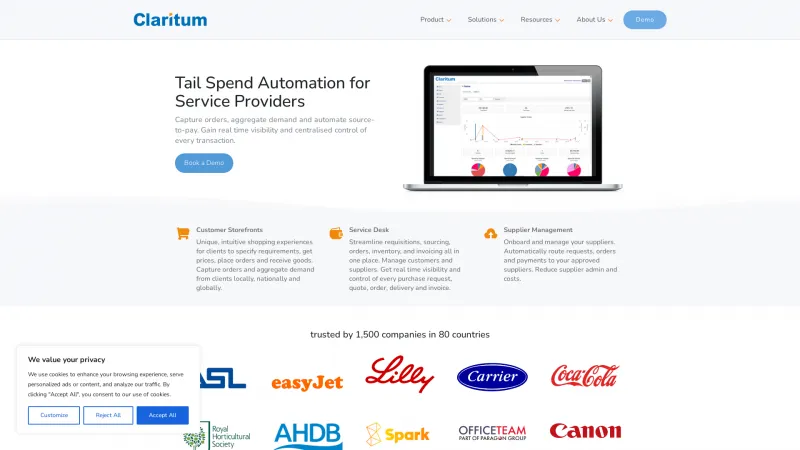 Homepage of Claritum