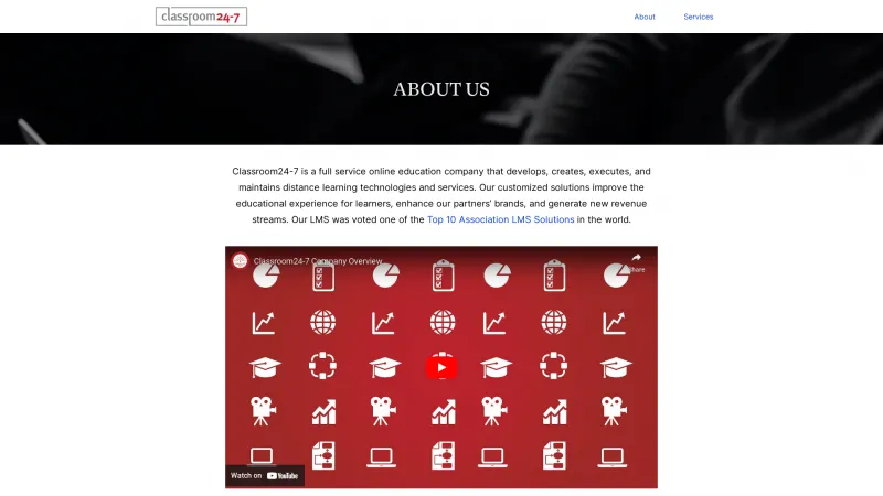 Homepage of Classroom24-7 LMS