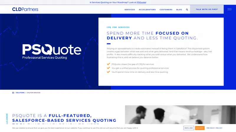 Homepage of PSQuote