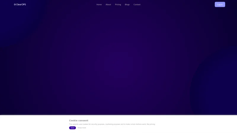 Homepage of ClearOPS