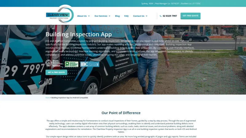 Homepage of Clear View Property Inspections