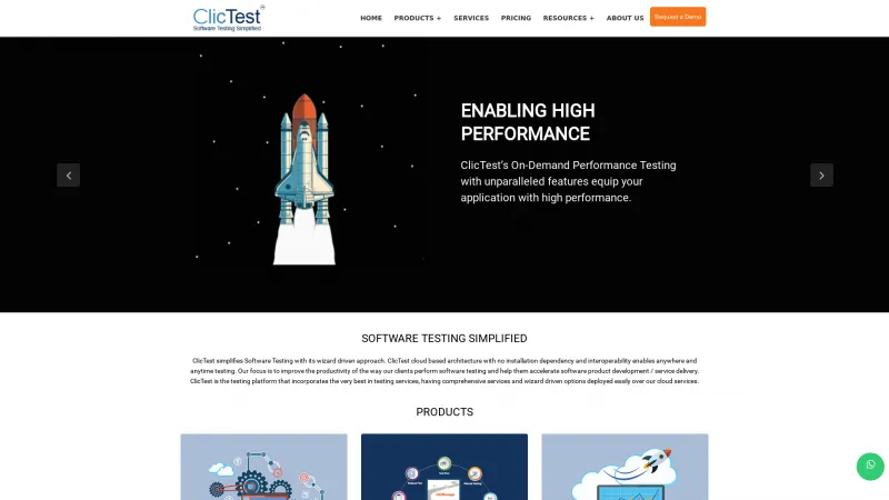 Homepage of ClicTest