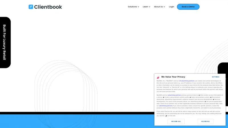 Homepage of Clientbook