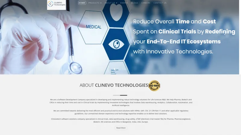 Homepage of Clienvo eTMF