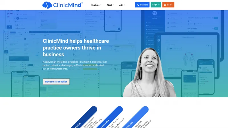 Homepage of ClinicMind