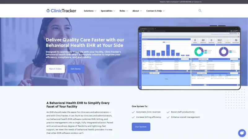 Homepage of ClinicTracker