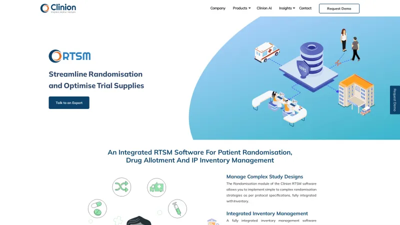 Homepage of Clinion RTSM