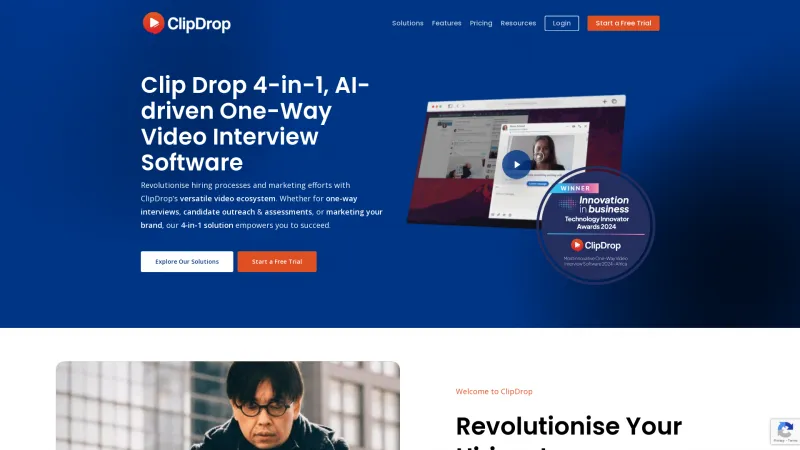 Homepage of ClipDrop.io