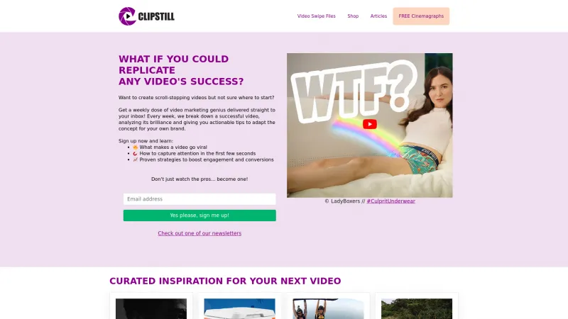 Homepage of Clipstill