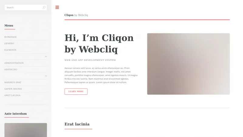 Homepage of Cliqon