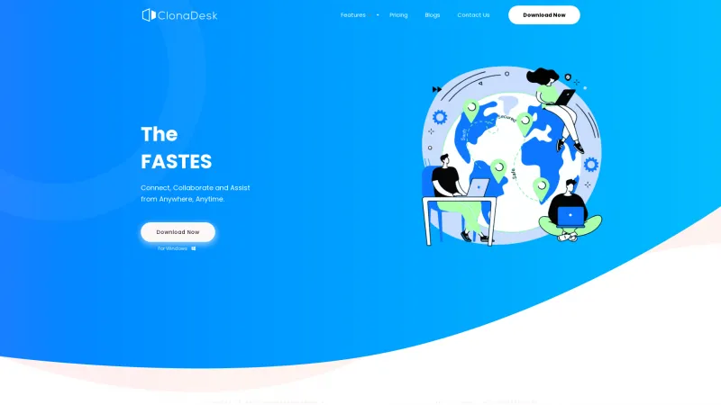 Homepage of ClonaDesk