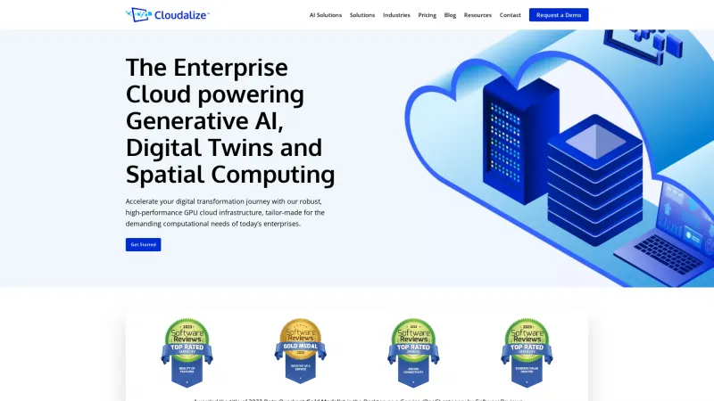 Homepage of Cloudalize