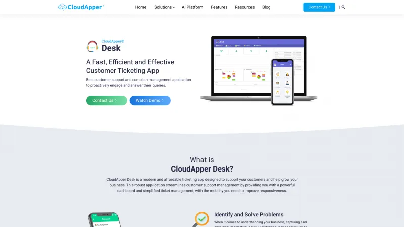 Homepage of CloudApper Desk