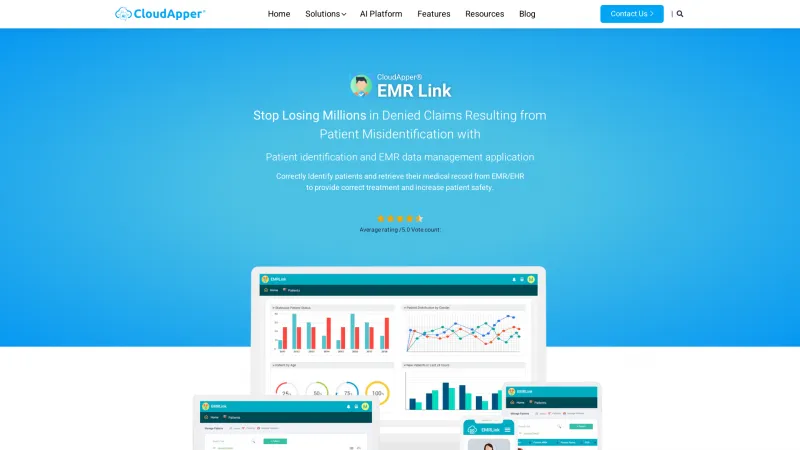 Homepage of CloudApper EMR Link