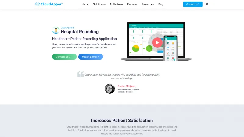 Homepage of CloudApper Rounding