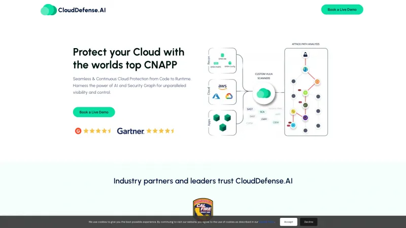 Homepage of CloudDefense.AI