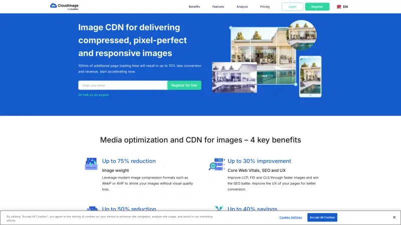 Homepage of Cloudimage