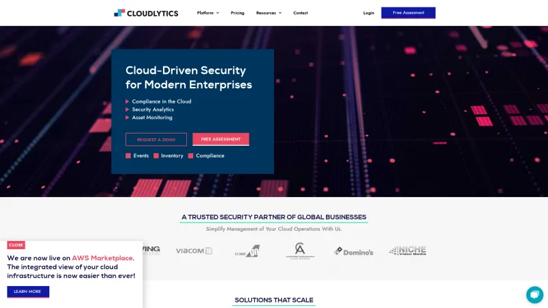 Homepage of Cloudlytics