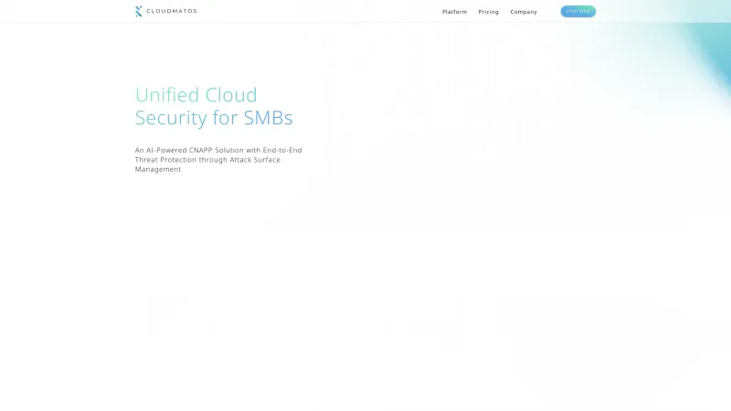 Homepage of CloudMatos