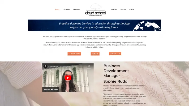 Homepage of Cloudschool