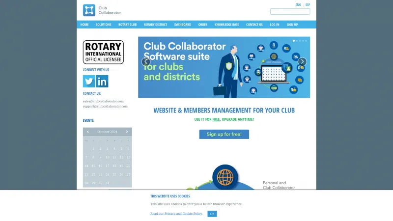 Homepage of Club Collaborator