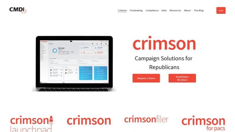 Homepage of Crimson