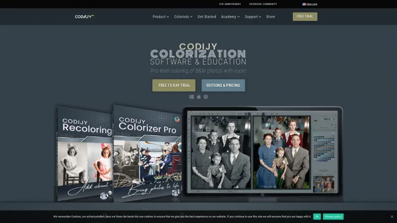 Homepage of CODIJY Colorizer Pro