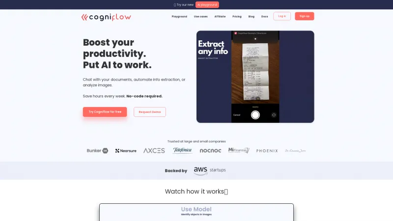 Homepage of Cogniflow