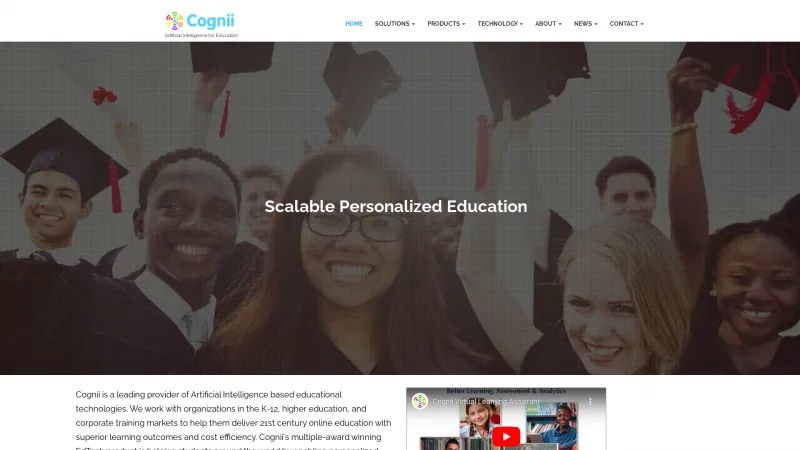 Homepage of Cognii