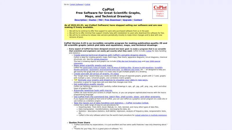 Homepage of CoPlot