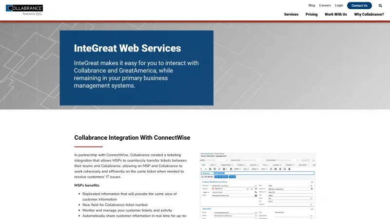 Homepage of InteGreat Web Services