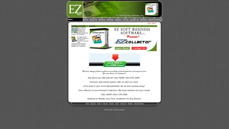 Homepage of EZ COLLECTOR