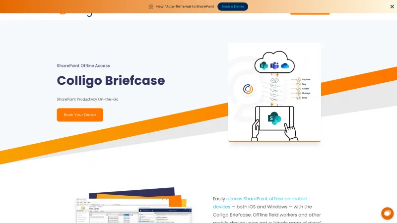 Homepage of Colligo Briefcase