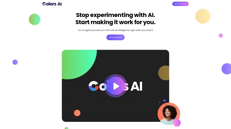 Homepage of Colors AI