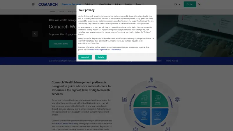 Homepage of Comarch Wealth Management