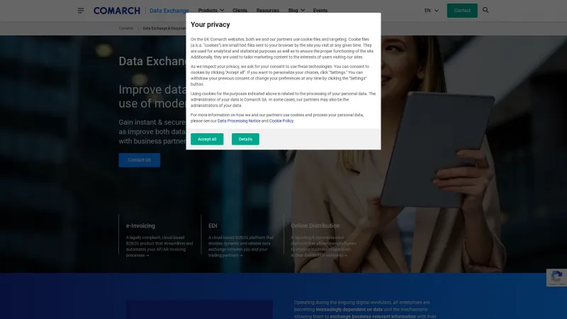 Homepage of Comarch ECM