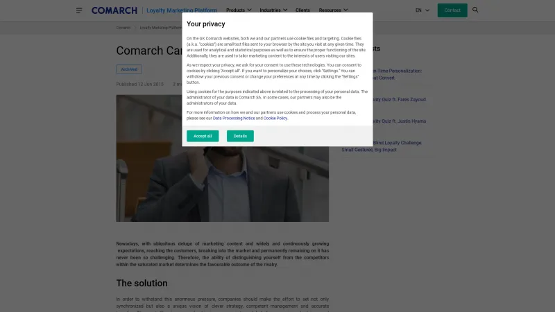 Homepage of Comarch Campaign Management