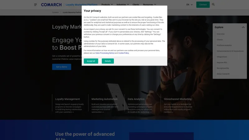 Homepage of Comarch Loyalty Management