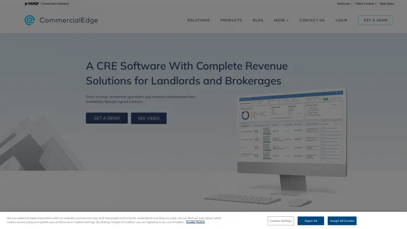 Homepage of CommercialEdge