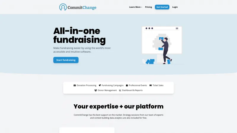 Homepage of CommitChange