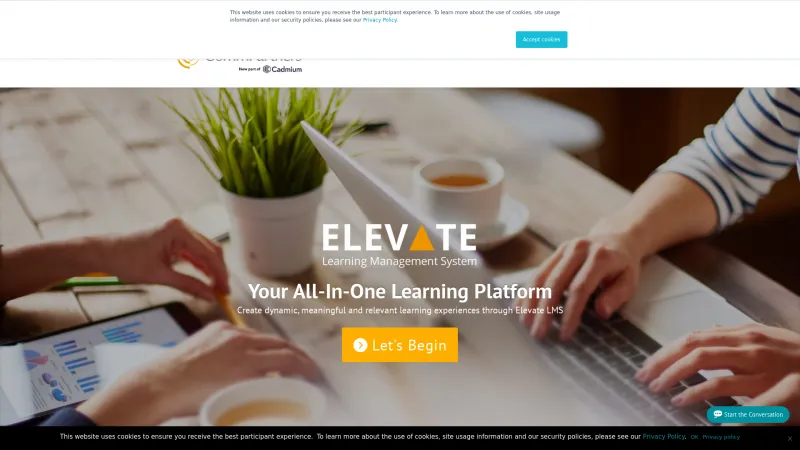 Homepage of Elevate LMS