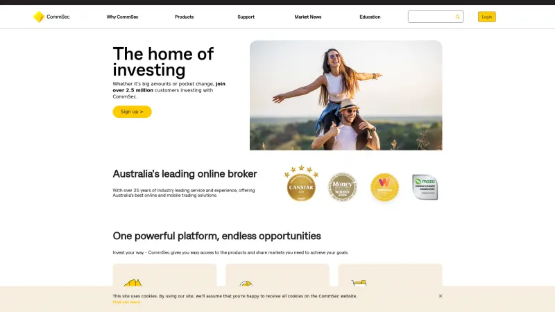 Homepage of CommSec