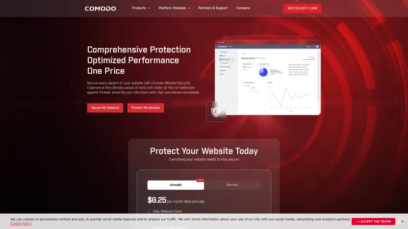 Homepage of Comodo Advanced Endpoint Protection