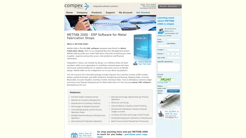 Homepage of METFAB-2000