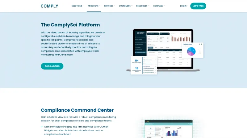 Homepage of ComplySci