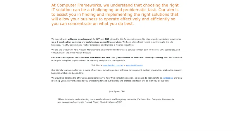 Homepage of Computer Frameworks Lab Management System