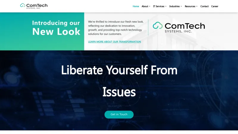 Homepage of ComTech Cloud